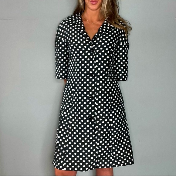 RARE Vintage Jane Justin Pinup Girl Polka Dot Swing Coat Jacket Trench Coat - Picture 7 of 7